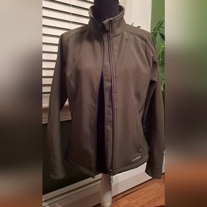 LL Bean Misses small soft shell jacket, olive green